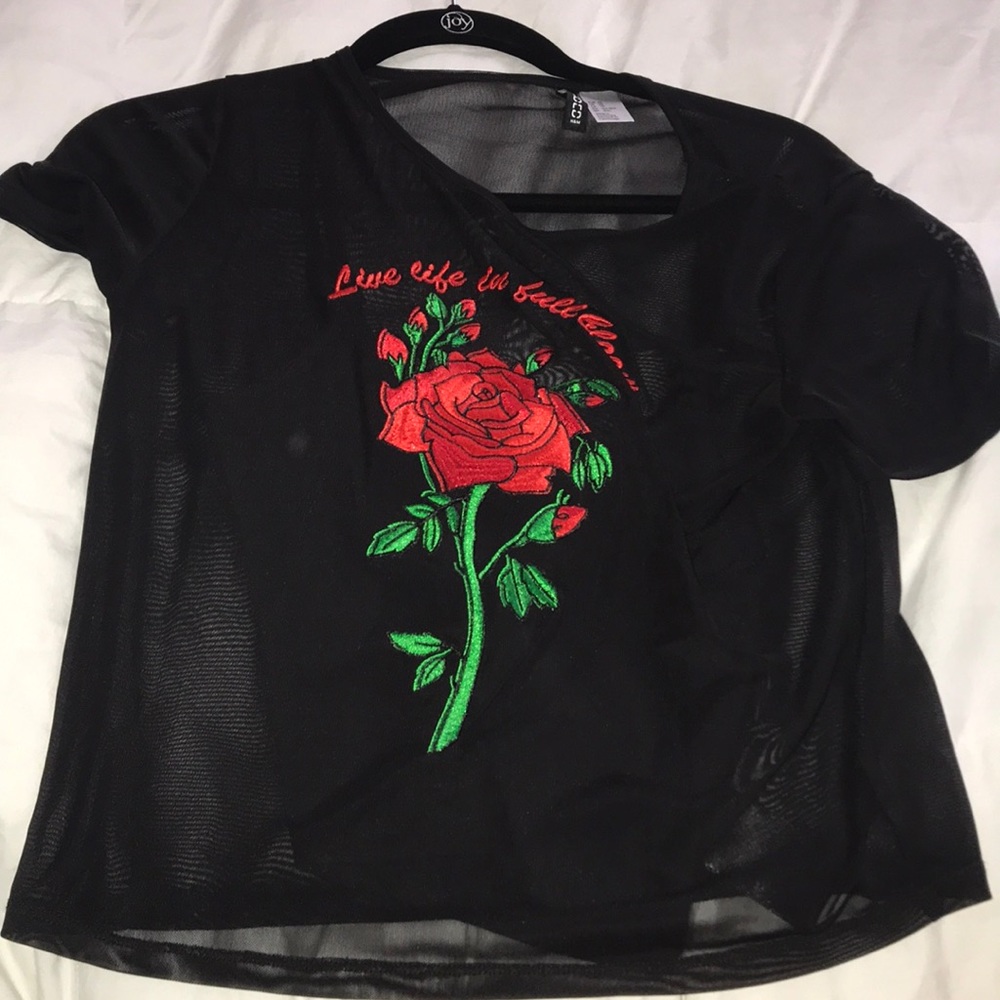 mesh shirt that has attached tank with it
